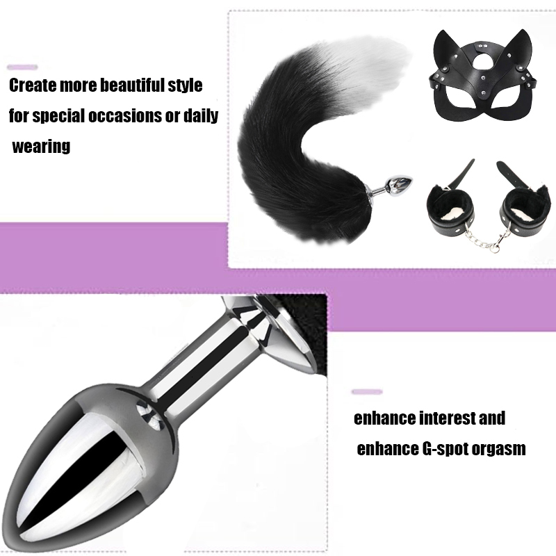 Anal Toys Sex for Woman Cosplay Mask Tail Plug Metal Anus Butt Half Cat Party Sexy Adult Game Masks BDSM 230925