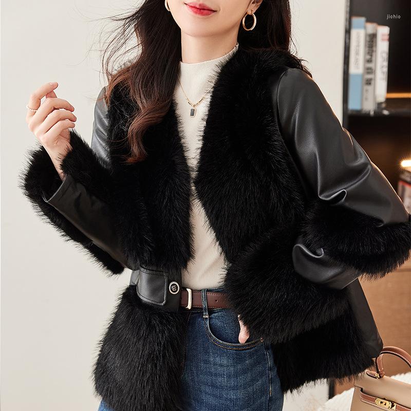 Womens Fur 2024 Style Faux Coat For Women Loose Fit High-Quality Fleece Jacket Winter Warm