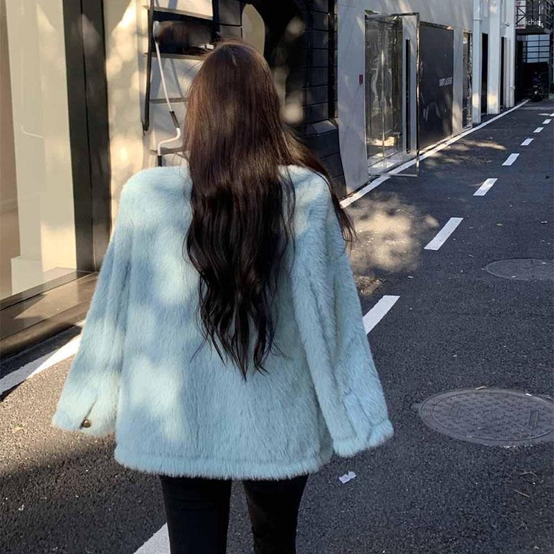 Womens Fur Xpqbb Fashion Faux Coat Autumn Winter High Quality Jacket Ladies Korean Chic Thick Warm Fluffy Overcoat