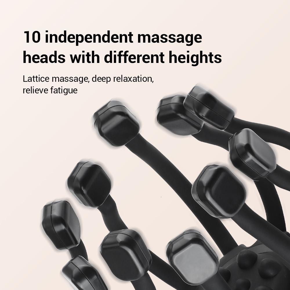 Head Massager Bluetooth Electric Octopus Claw Head Scalp Massager Vibration Massage Therapeutic Head Scratcher Relief Fatigue Improve Sleep 230926