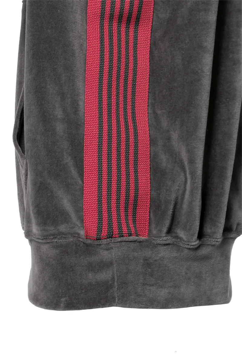 Mens Hoodies Sweatshirts Vintage Dark Grey Velvet Needles Hoodie Men Women 1 Oversized Red Embroidery Butterfly AWGE Pullover Hip Hop 230927