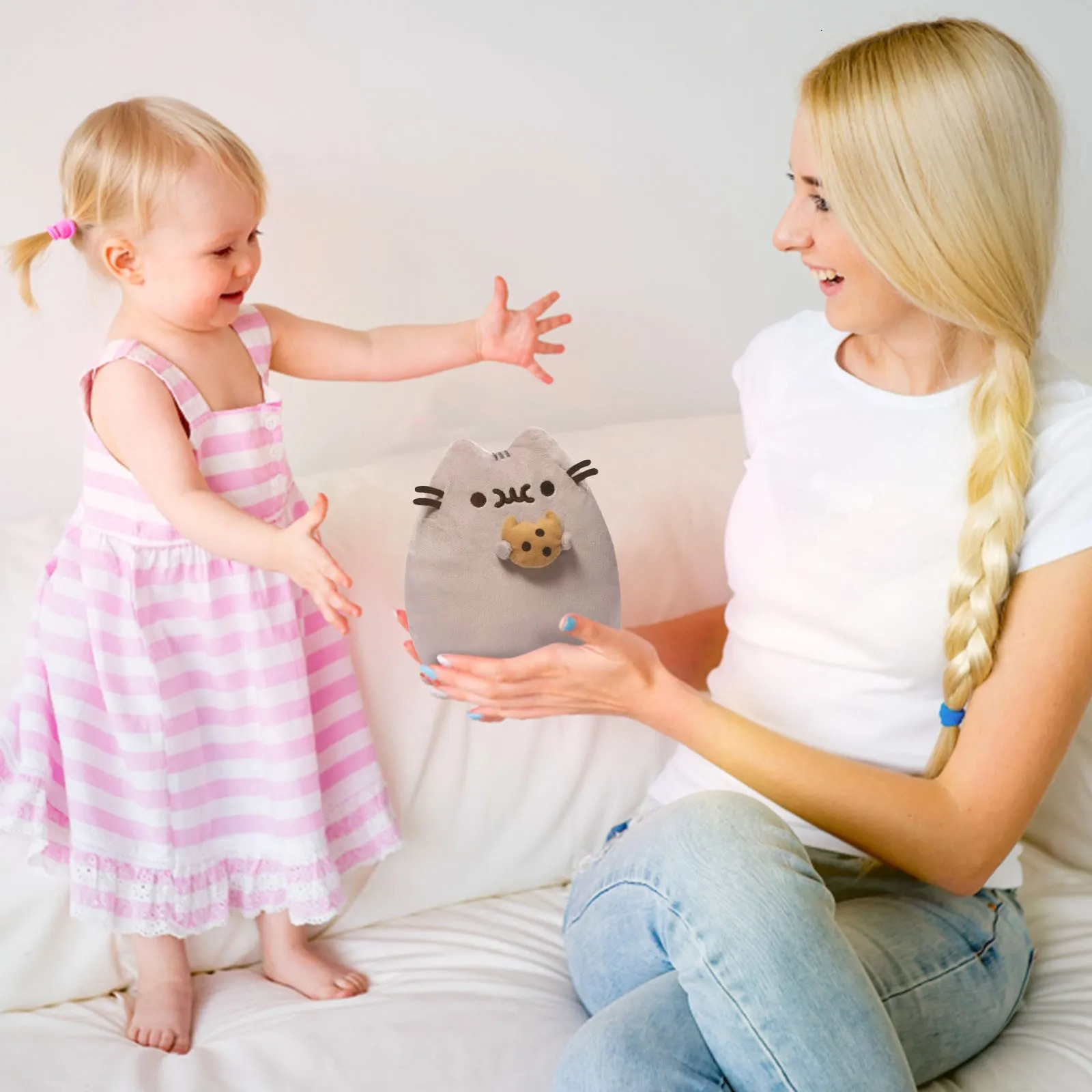 Plush Dolls Kawaii Chubby Cat Cute Cartoon Fat Kitten Plush Stuffed Toys Soft Pillow Cookie Cat Animal Dolls Cuddly Decor Children Gifts 230927