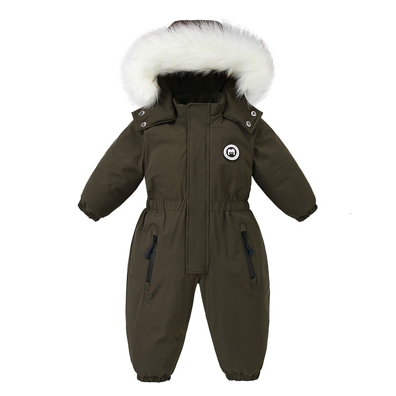 Rompers -30 Degree Kids Winter Jumpsuit Plus velvet Warm Children Winter Overalls 1-5 Years Baby Boy Snowsuit Infant Girl Romper 230926