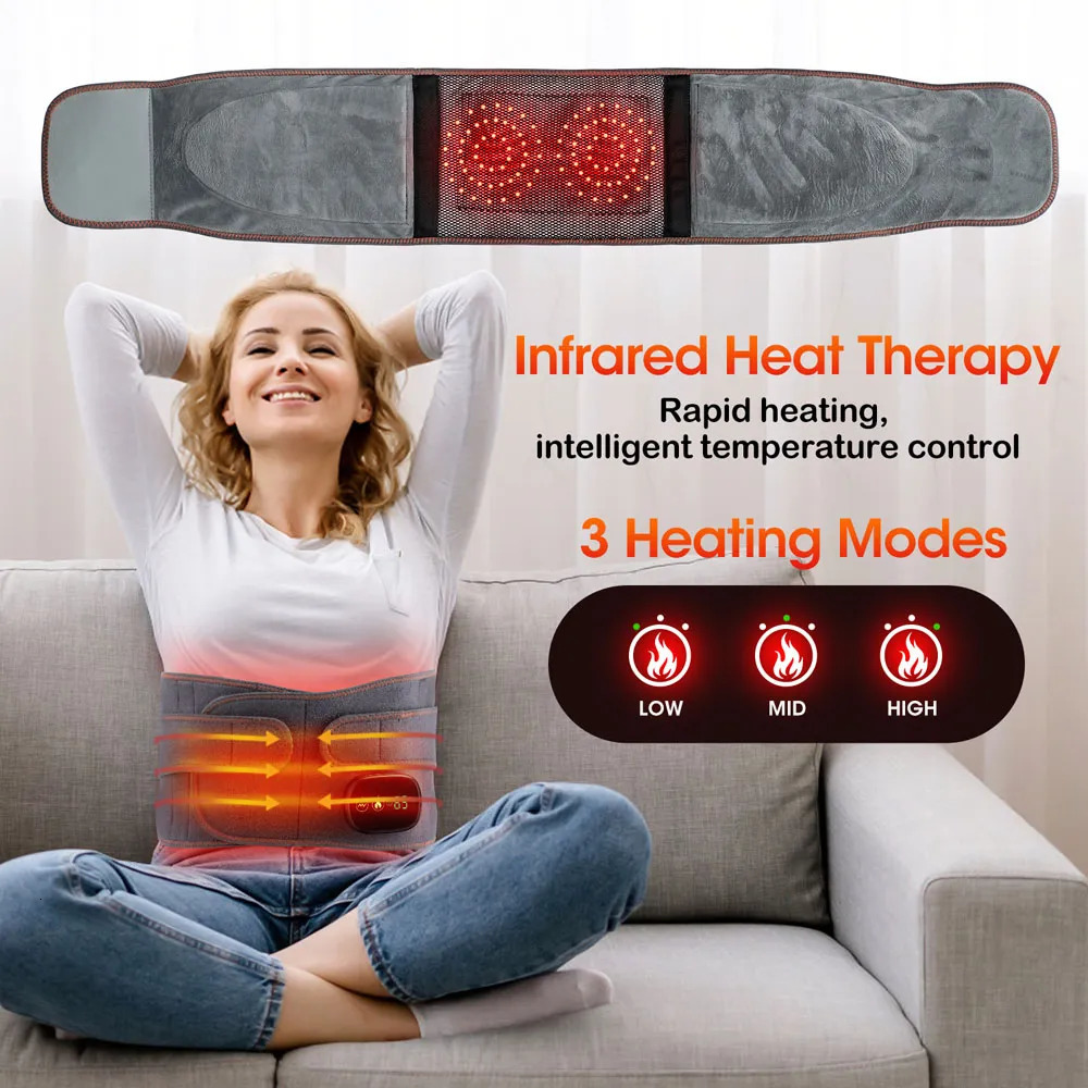 Back Massager Waist Massager Support Belt Vibrador Back Pain Relief Lower Lumbar Pad 3-Level Compreses for Physio Rehabilitation 230927