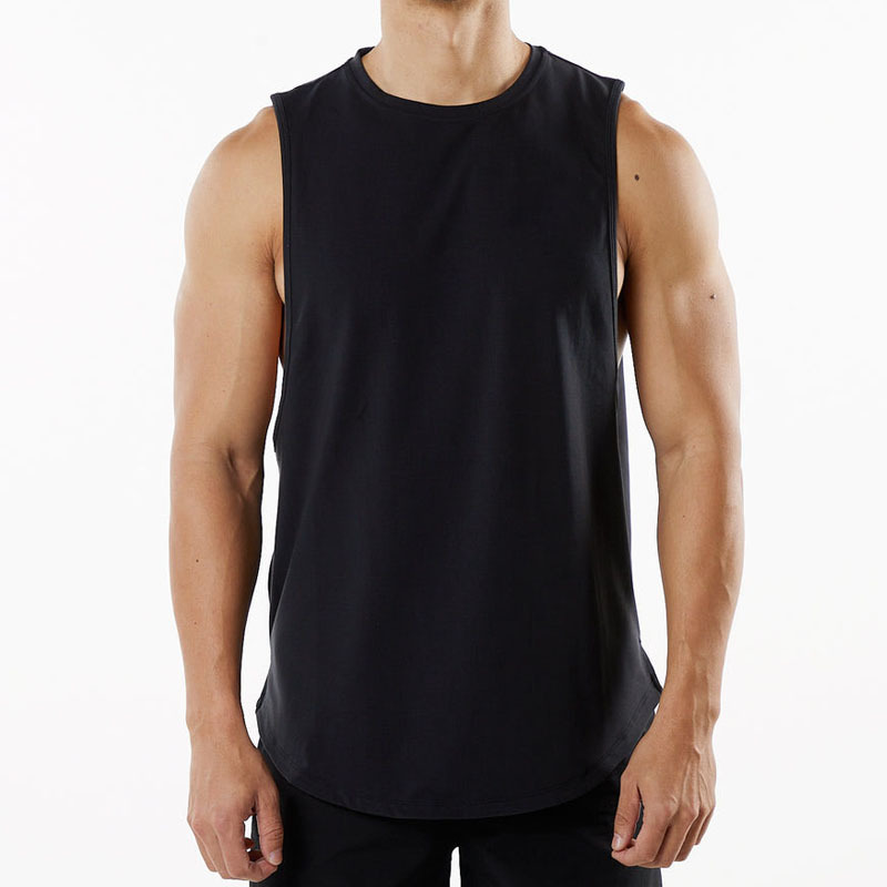 UU-864 Men Sports Outfit Solid Color Sports Leisure Plus Size Vest Mens Exercise Breathable Sleeveless O Neck Basketball Vest
