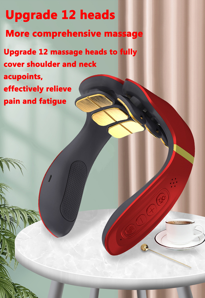 Other Massage Items Electric Neck Massage Instrument 12 Heads 15 Gears 12 Models Heating High Frequency Vibration Massage Machine For Neck Shoulder 23