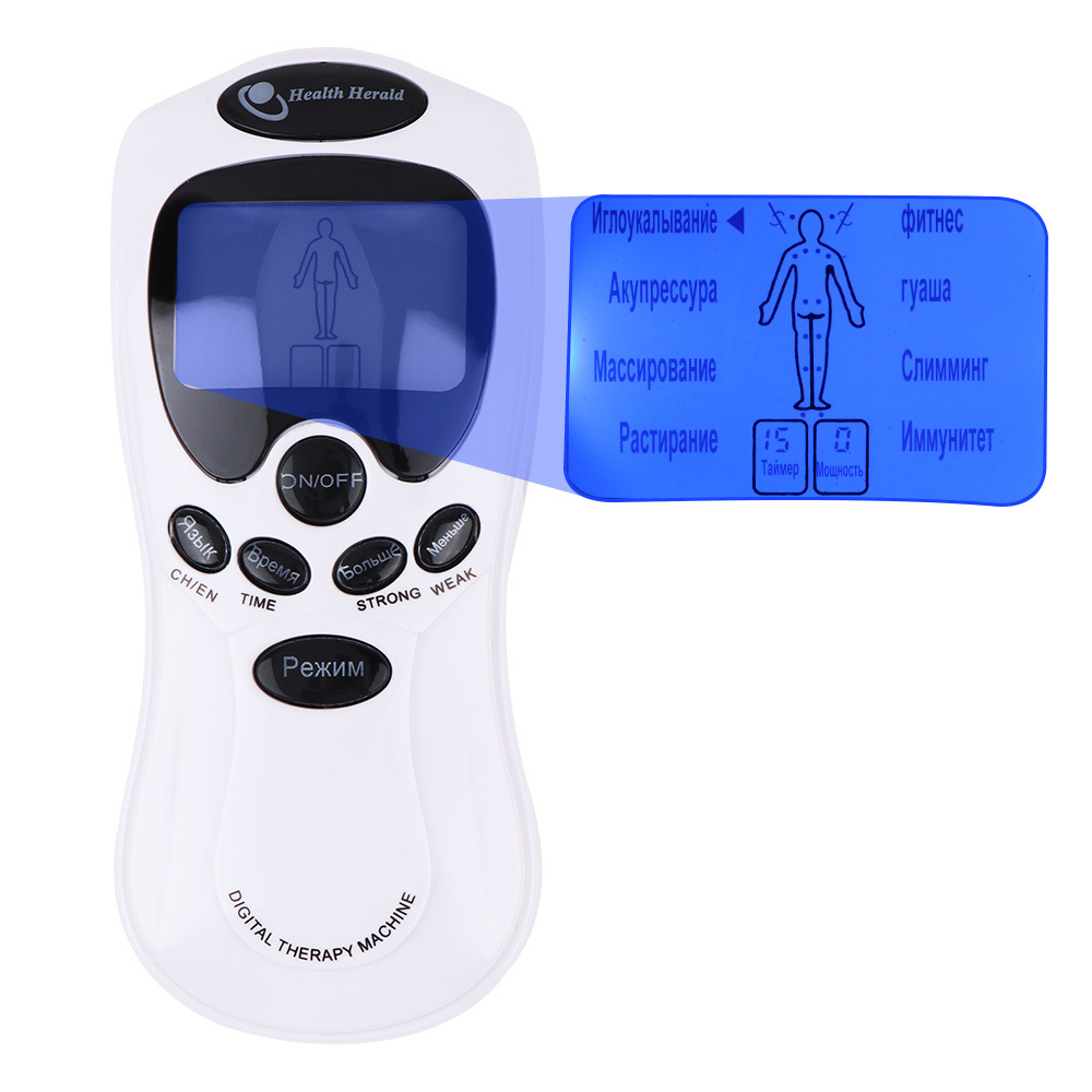 Portable Slim Equipment 8-Mode Electric Tens Muscle Stimulator Ems Acupuncture Face Body Massager Digital Therapy Herald Massage Tool Electrostimulato