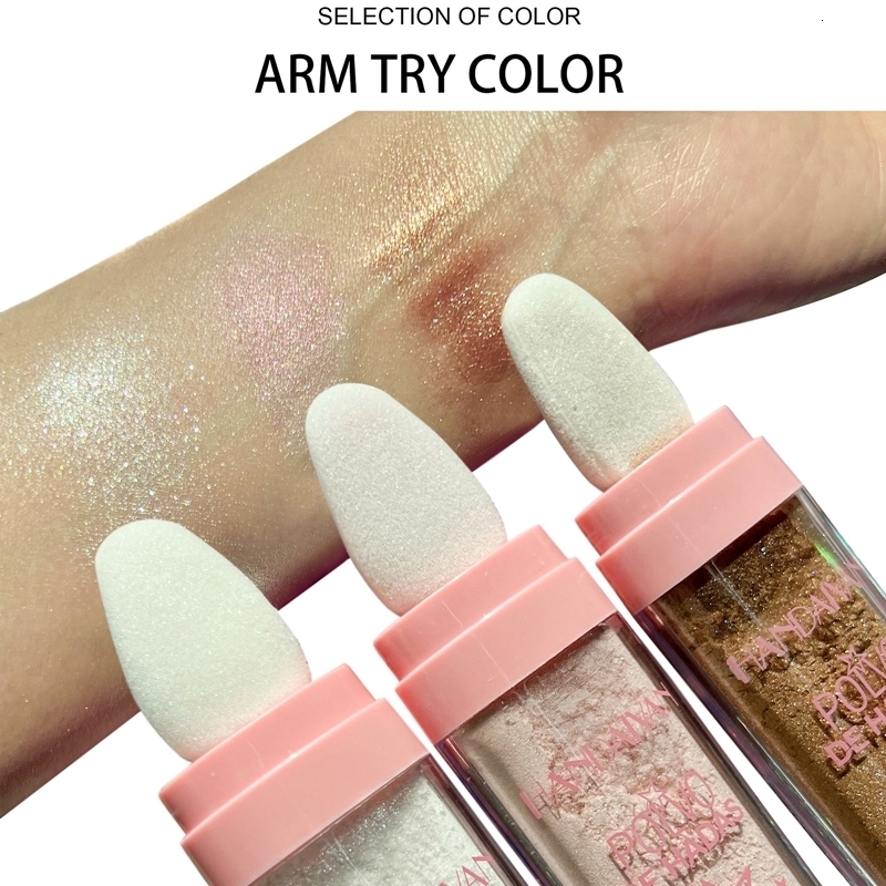 Concealer 3 Colors Polvo De Hadas Highlighter Powder Pat Glitter Fairy Shimmer Blusher Fashion Pink Powder Makeup on Face Eyes Body 9g 230926