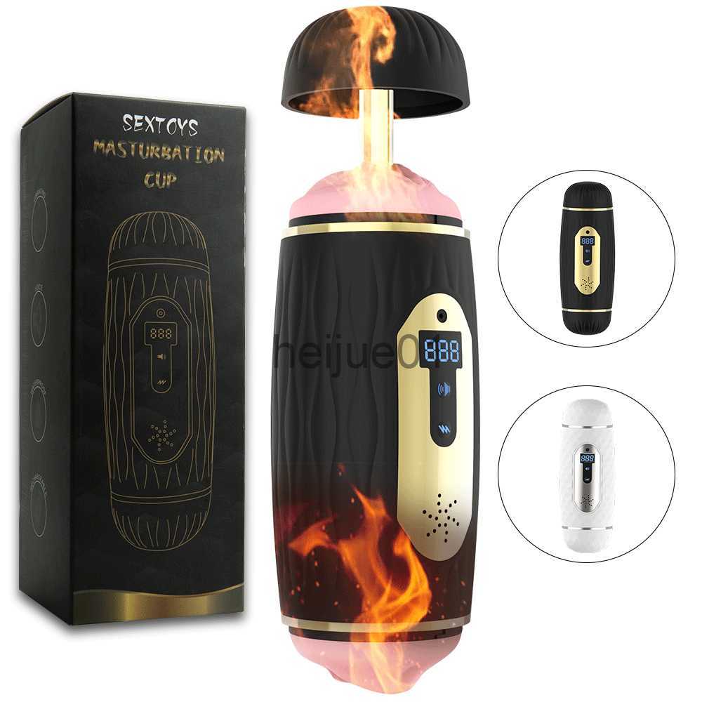 Masturbators Automatic Masturbator Cup Vibrators for Man Sex Toys Smart Heating Double Head Male Vibrating Masturbation Pussy Vagina Adult 18 x0926
