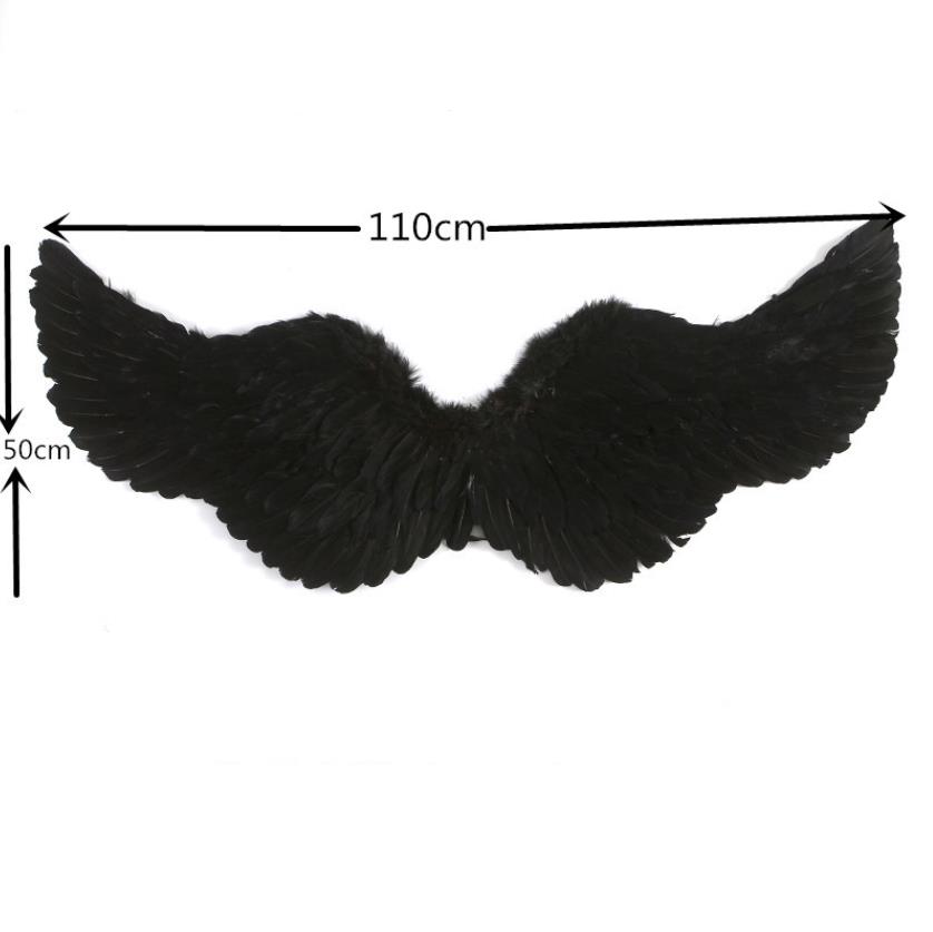 Women Angel Feather Wing with Elastic Straps Swallow Shape Halloween Party Divine Fairy Goddess Queen Costume Accessories 43.3X19.7inch