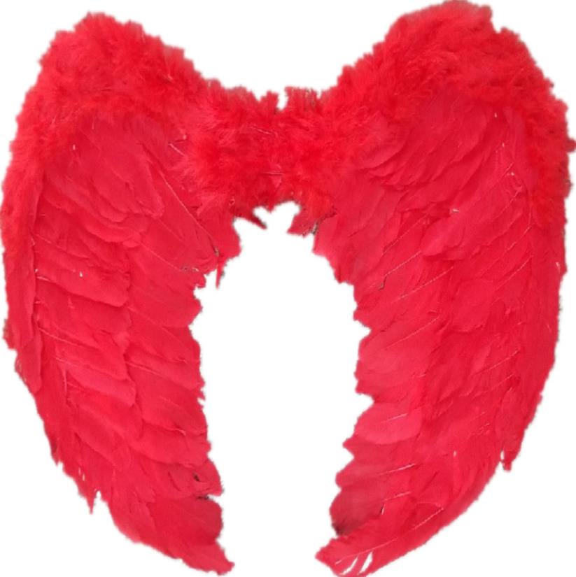 Adult Angel Feather Wing with Elastic Straps Women Halloween Party Costume Accessories 31.5 X23.6inch White Black Pink Red