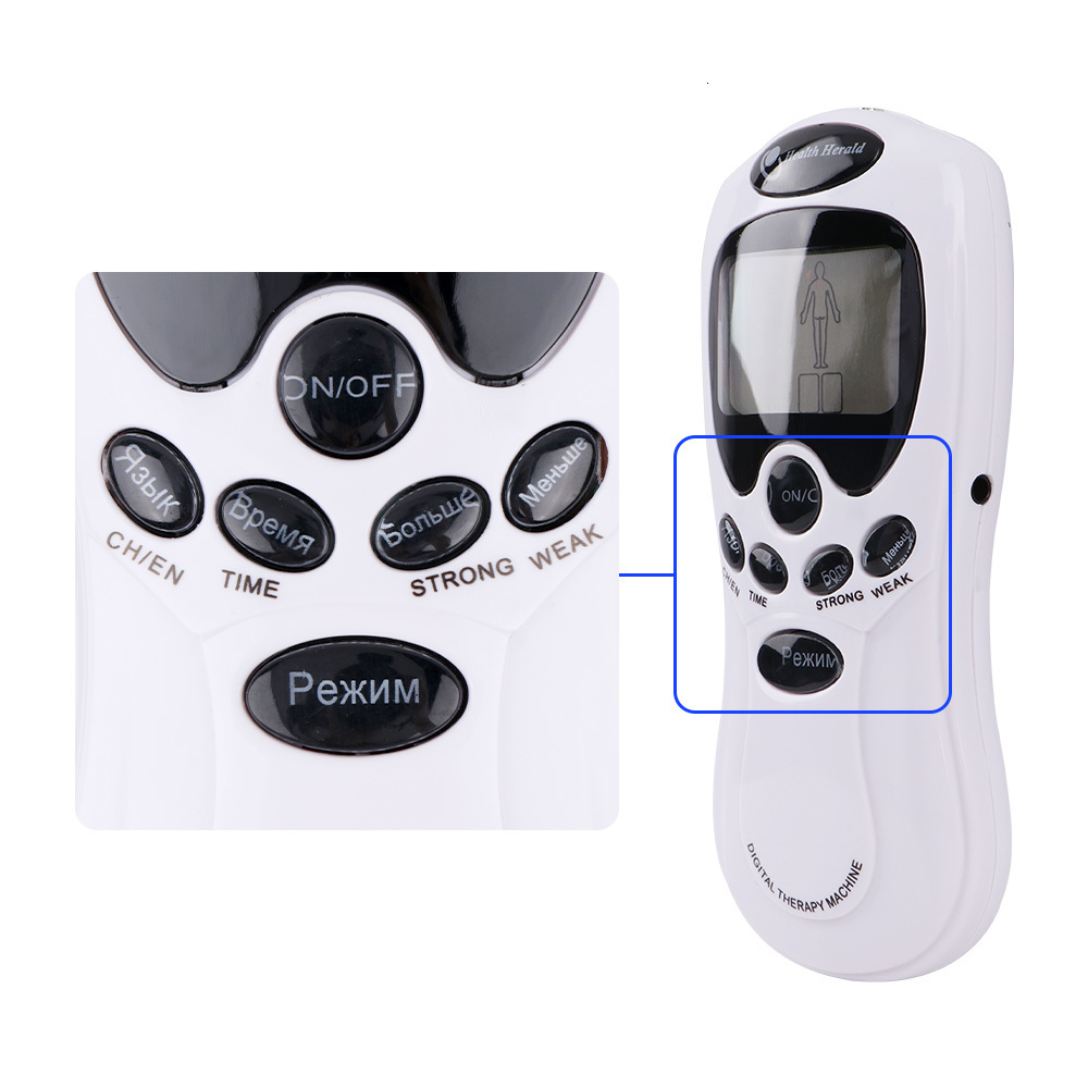 Portable Slim Equipment 8-Mode Electric Tens Muscle Stimulator Ems Acupuncture Face Body Massager Digital Therapy Herald Massage Tool Electrostimulato