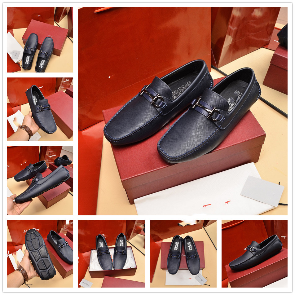 F Men Driver Dress Man Moccasin Designer Casual Shoes loafers mules Square Buckle US 6.5 to 12