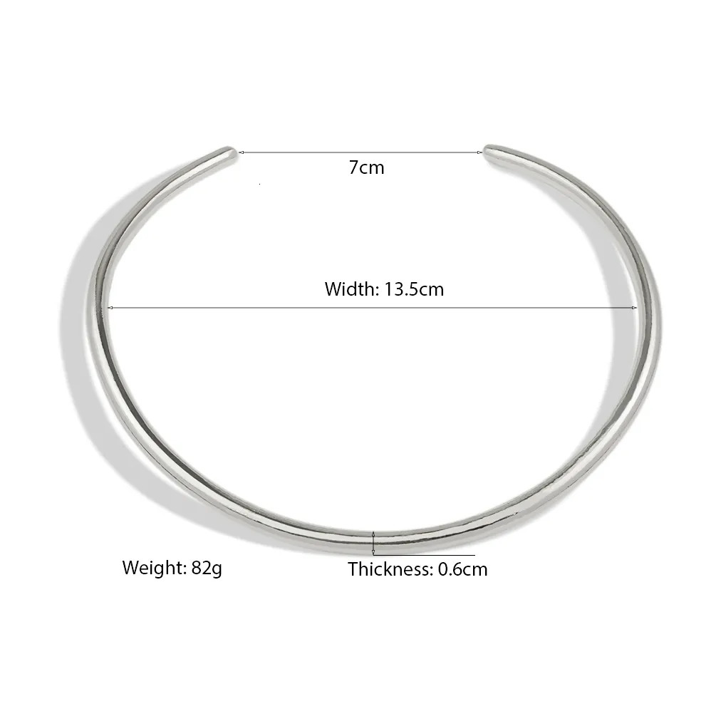 Chokers UKEN Simple Chunky Metal Bib Collar Necklaces For Women Statement Solid Alloy Torques Choker Necklaces Punk Fashion Jewelry 230927