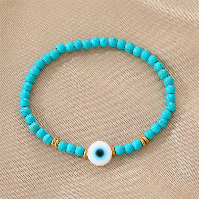 Turkish Blue Evil Eye turquoise bead Bracelet For Women Men Handmade Lucky Eye Elastic Rope Bracelets Jewelry