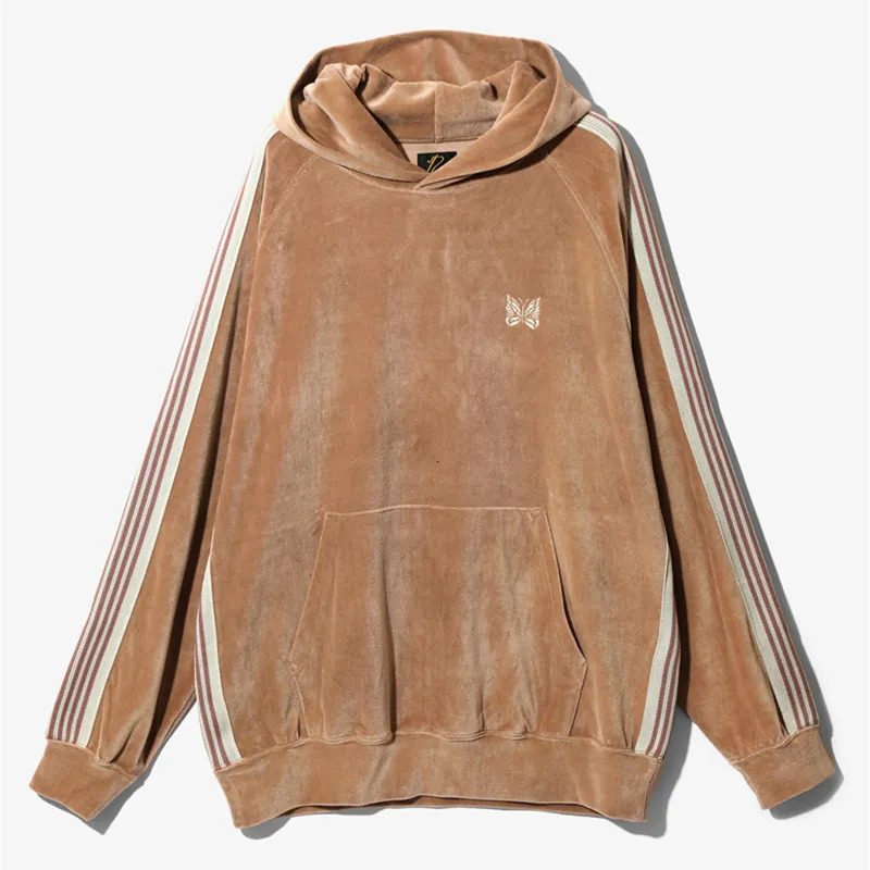 Mens Hoodies Sweatshirts Vintage Dark Grey Velvet Needles Hoodie Men Women 1 Oversized Red Embroidery Butterfly AWGE Pullover Hip Hop 230927