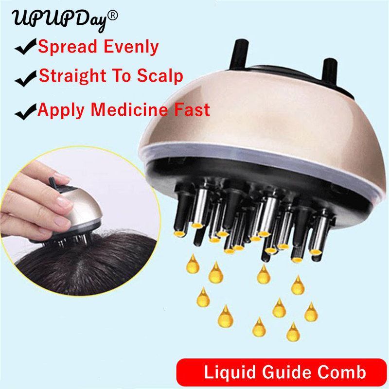 Head Massager Roll-On Applicator Minoxidil Scalp Essence Massage Comb Stainless Steel Promote Hair Growth Absorption Head Massager Relaxer 230926