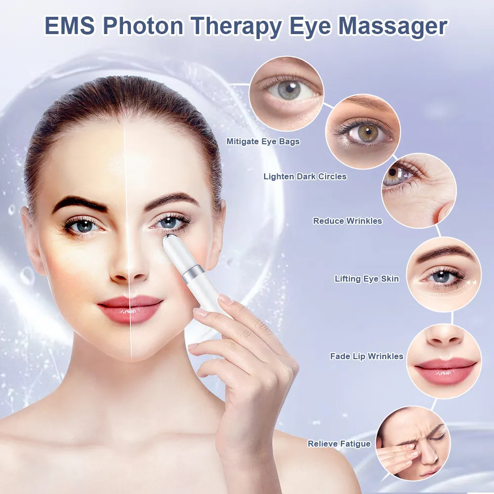 Face Care Devices ANLAN EMS Electric Eye Massager Eye Skin Lift Anti Age Wrinkle Skin Care Tool Vibration Massage Relax Eyes Po 230927
