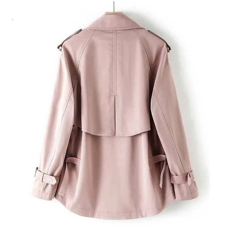 Womens Trench Coats Short Windbreaker Women Spring Autumn Fashion Khaki Pink Black Coat Loose Female DoubleBreasted Outerwear 230927