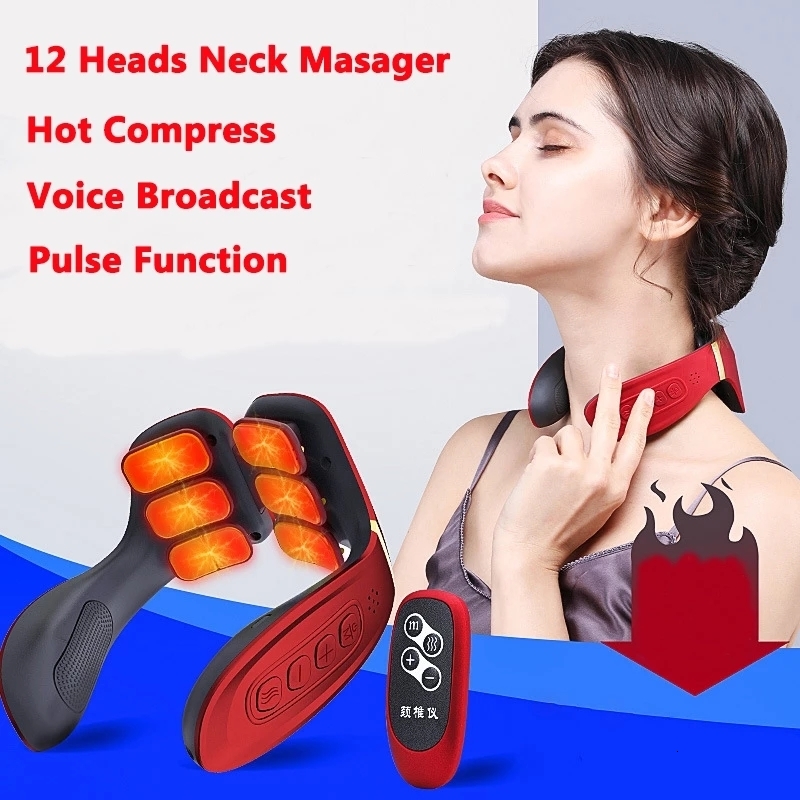 Other Massage Items Electric Neck Massage Instrument 12 Heads 15 Gears 12 Models Heating High Frequency Vibration Massage Machine For Neck Shoulder 23