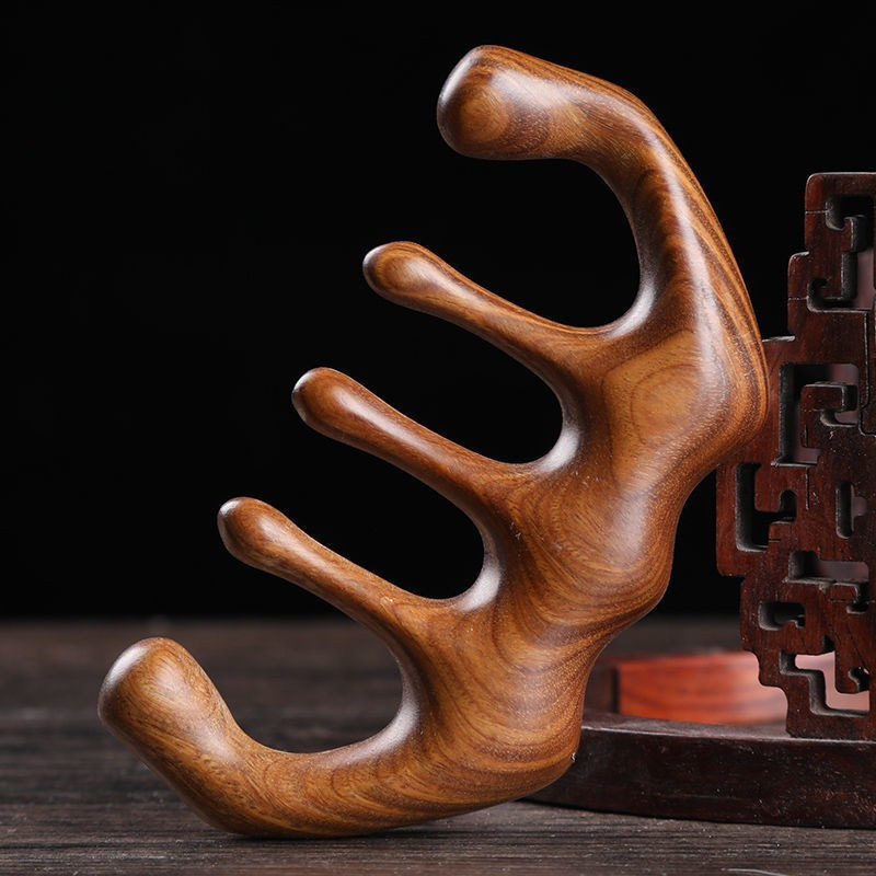 Head Massager Sandalwood Massage Comb Head Meridian Scalp Comb Face Eye Shoulder Neck Scraping Treatment Hair Loss Anti-static Wide Tooth Comb 230926