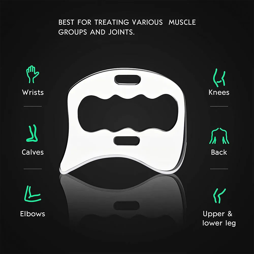 Back Massager Stainless Steel Gua Sha Massager Muscle Scraper Metal Scraping Tool Body Deep Tissue Fascia Face Relaxation Massage Body Shaping 230927