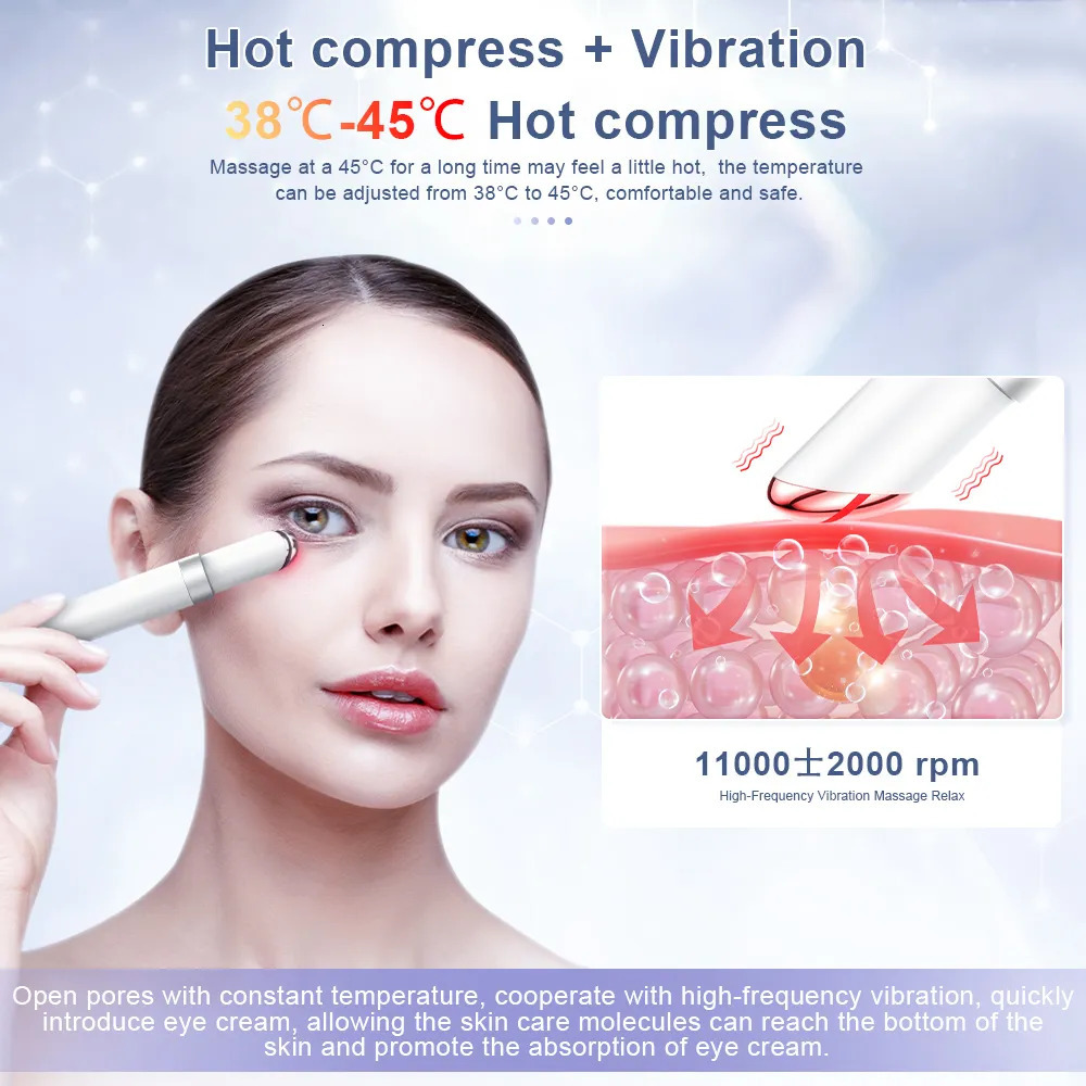 Face Care Devices ANLAN EMS Electric Eye Massager Eye Skin Lift Anti Age Wrinkle Skin Care Tool Vibration Massage Relax Eyes Po 230927