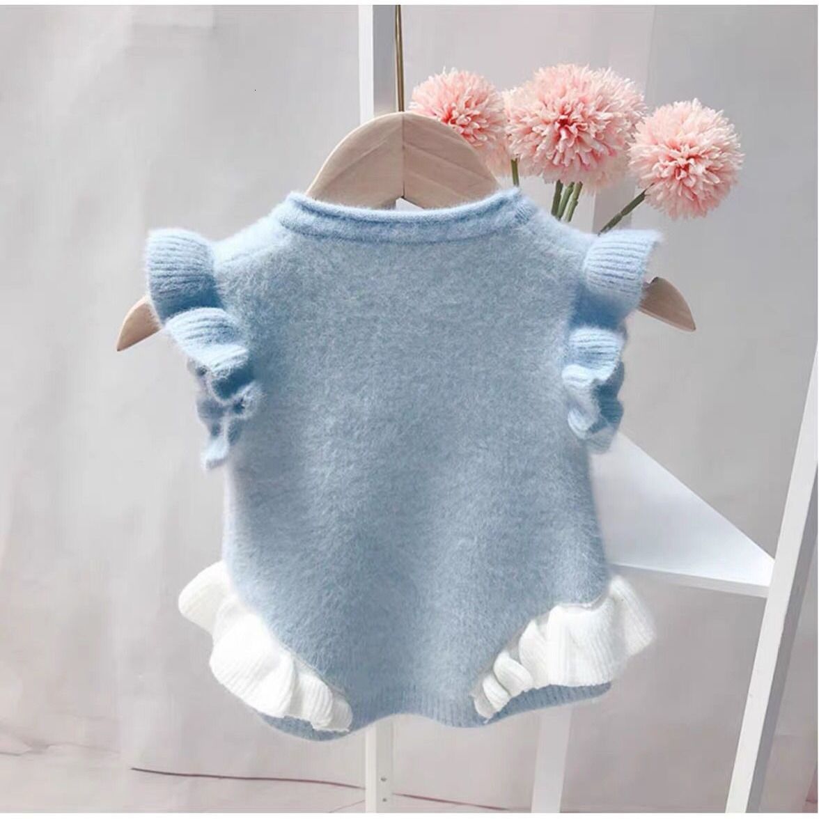 Waistcoat Girl Baby Pullover Vest Girls Waistcoat Sweater Children's Wool Vest Baby Infant Sweater Outer Wear Vest Kids Coat 0-5 Years 230926