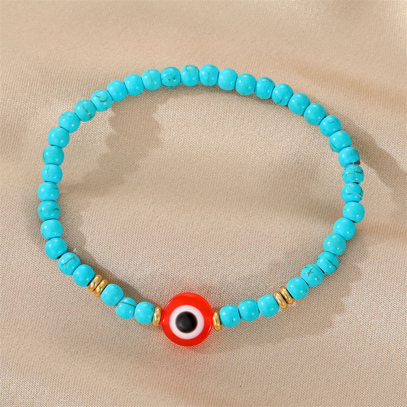 Turkish Blue Evil Eye turquoise bead Bracelet For Women Men Handmade Lucky Eye Elastic Rope Bracelets Jewelry
