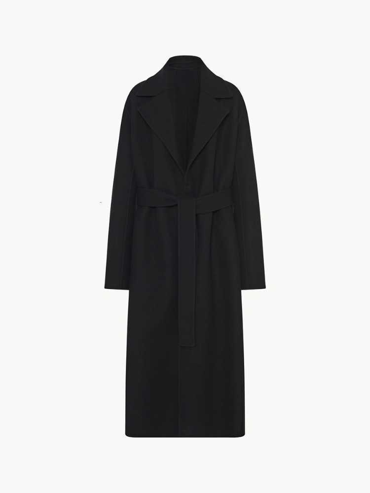 Women's Wool Blends 2023 Autumn and Winter Fall Shoulder Nightgown Style Long Coat Women Belt Decoration 230926