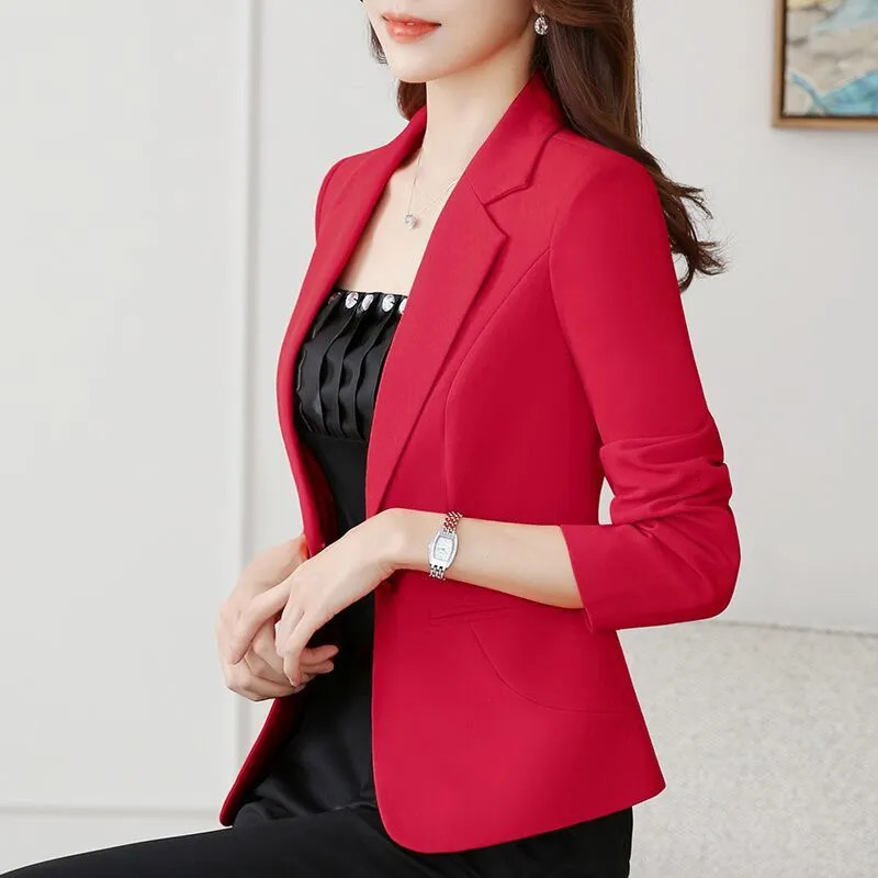Women's Suits Blazers Suit female spring and autumn style fashion self-cultivation casual ladies Regular Single Breasted Solid color one button 2