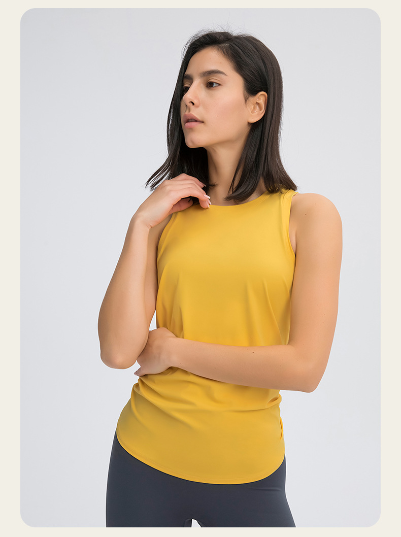 2025--Women Yoga Sleeveless Smock Women Open back Tanks Sports Top Loose Casual Running Fitness Thin and Light Tank Top