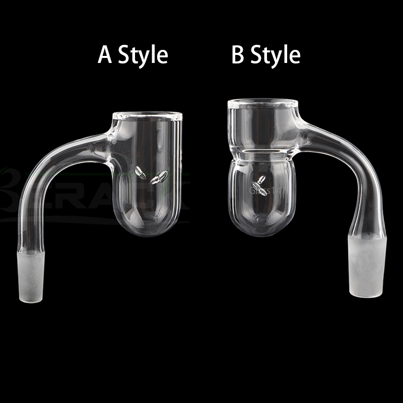 Auto-Spinner Round Bottom Splash Guard Quartz Banger Full Seamless Weld Smoking Beveled Edge Nail With 2pcs Tourbillon/ Spinning Air Holes for Water Bong Dab Rigs