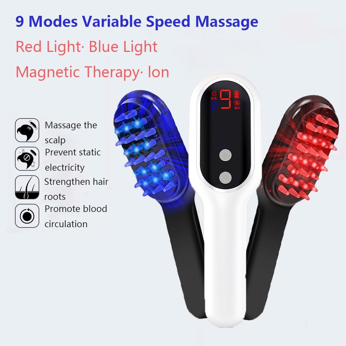 Head Massager Alwafore Head Massage Comb Anti Hair Loss Infrared Hair Growth Comb Scalp Massager Red Light Treatment Head Scalp Massage 230926