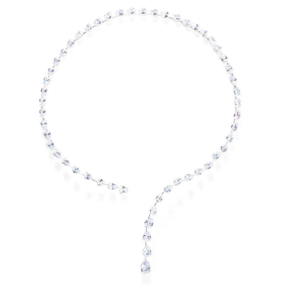 Chokers Stonefans Fashion Zircon Pendant Choker Water Drop for Women Vintage Clavicle Chain Crystal Collar Necklace Bridal Jewelry Gift 230927