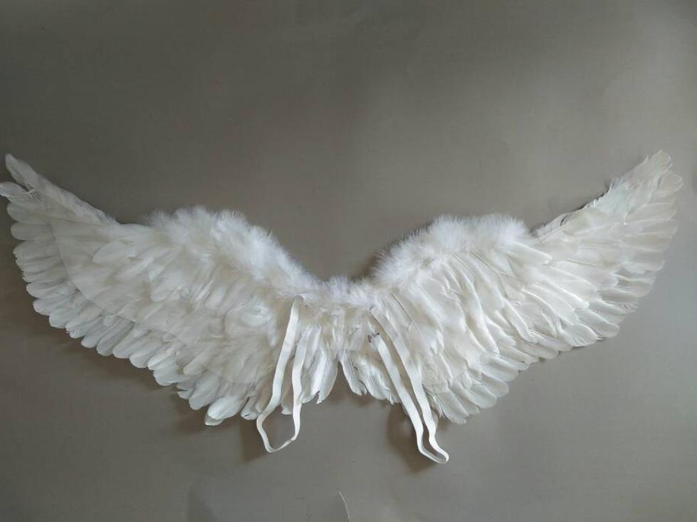 Women Angel Feather Wing with Elastic Straps Swallow Shape Halloween Party Divine Fairy Goddess Queen Costume Accessories 43.3X19.7inch