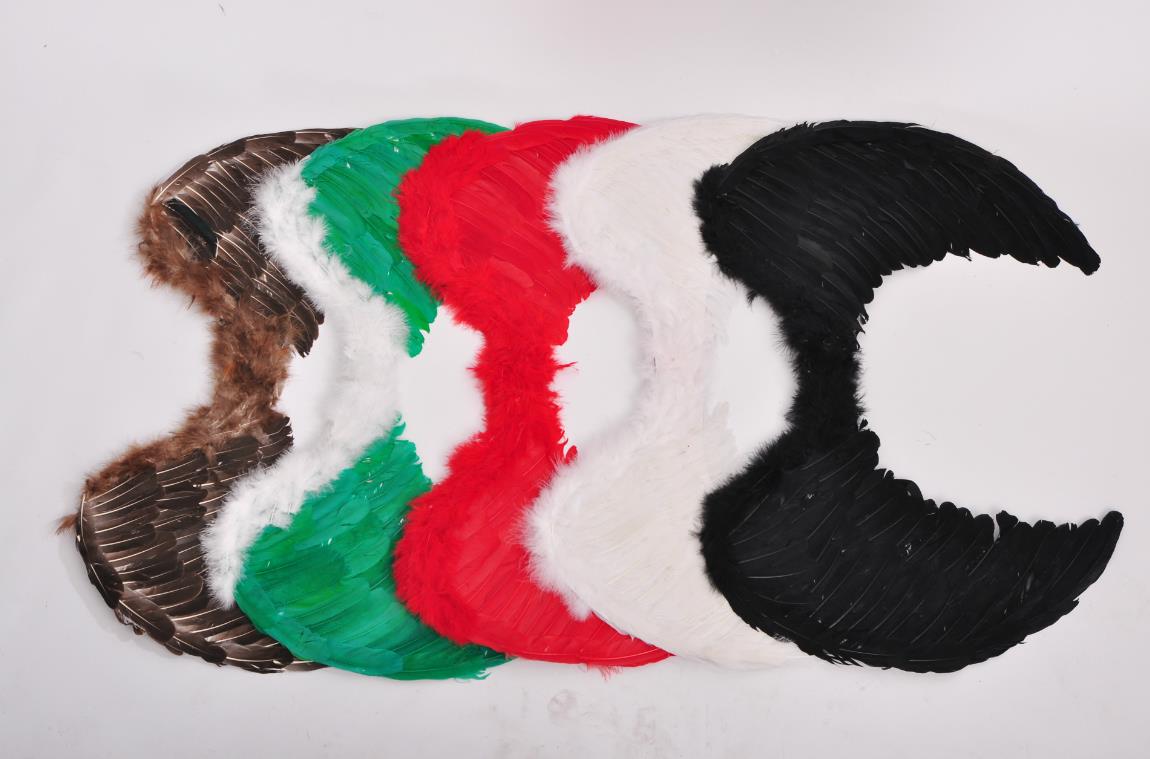 Adult Angel Feather Wing with Elastic Straps Women Halloween Party Costume Accessories 31.5 X23.6inch White Black Pink Red