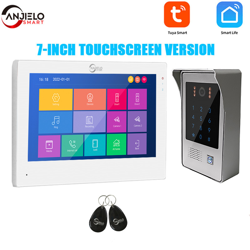 smart home 7 inch wired video door phone intercom system video doorbell camera ir night vision dualway intercom for apartment security