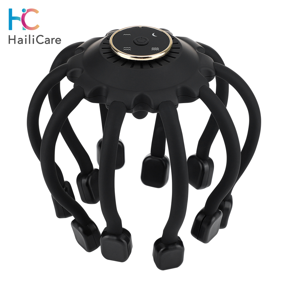 Head Massager Bluetooth Electric Octopus Claw Head Scalp Massager Vibration Massage Therapeutic Head Scratcher Relief Fatigue Improve Sleep 230926