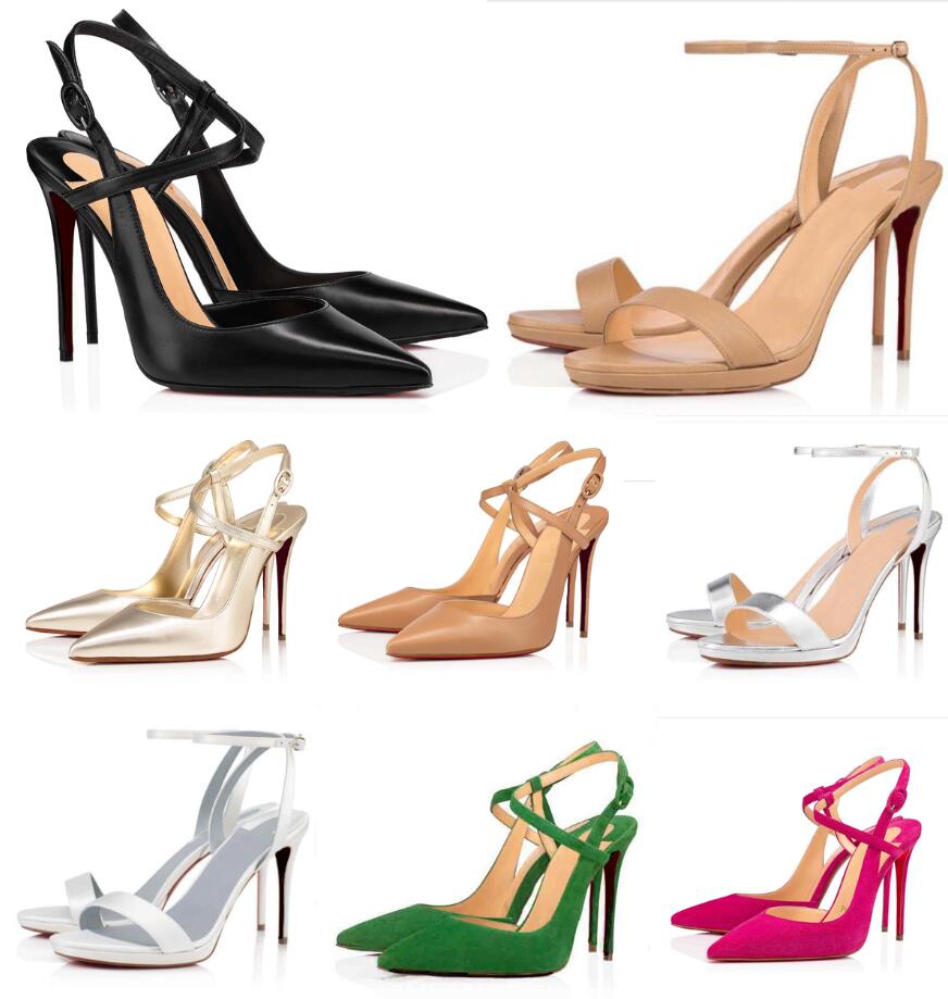 Women designer sandal High Heels shoes Jenlove Alta Anklestrap pointed toe so me luxu red bottoms Christians Louboutins louboutinheel loubitons louboutinr HVXG