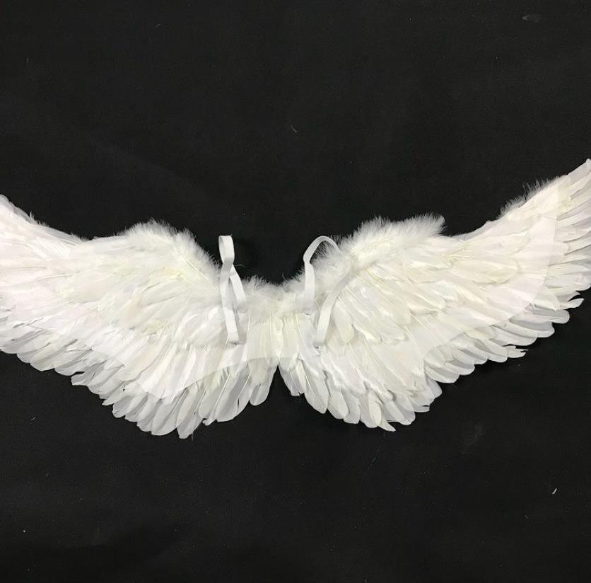 Women Angel Feather Wing with Elastic Straps Swallow Shape Halloween Party Divine Fairy Goddess Queen Costume Accessories 43.3X19.7inch