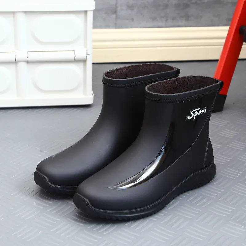 Rain Boots Autumn Black Men's Shoes Fashion Mens Rain Boots Anti-slip Wear-resistant Outdoor Waterproof Shoes Zapatos Para Hombres 230927