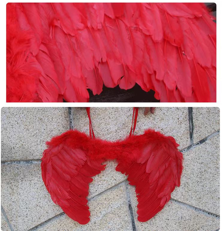 Women Angel Feather Wing with Elastic Straps Swallow Shape Halloween Party Divine Fairy Goddess Queen Costume Accessories 43.3X19.7inch