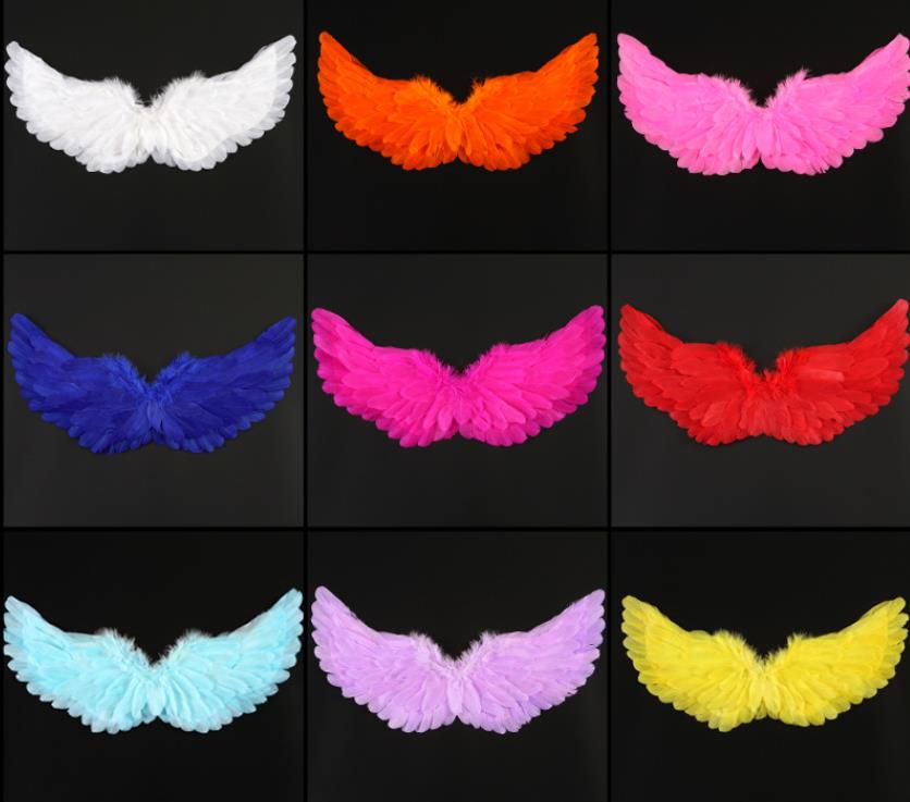 Women Angel Feather Wing with Elastic Straps Swallow Shape Halloween Party Divine Fairy Goddess Queen Costume Accessories 43.3X19.7inch