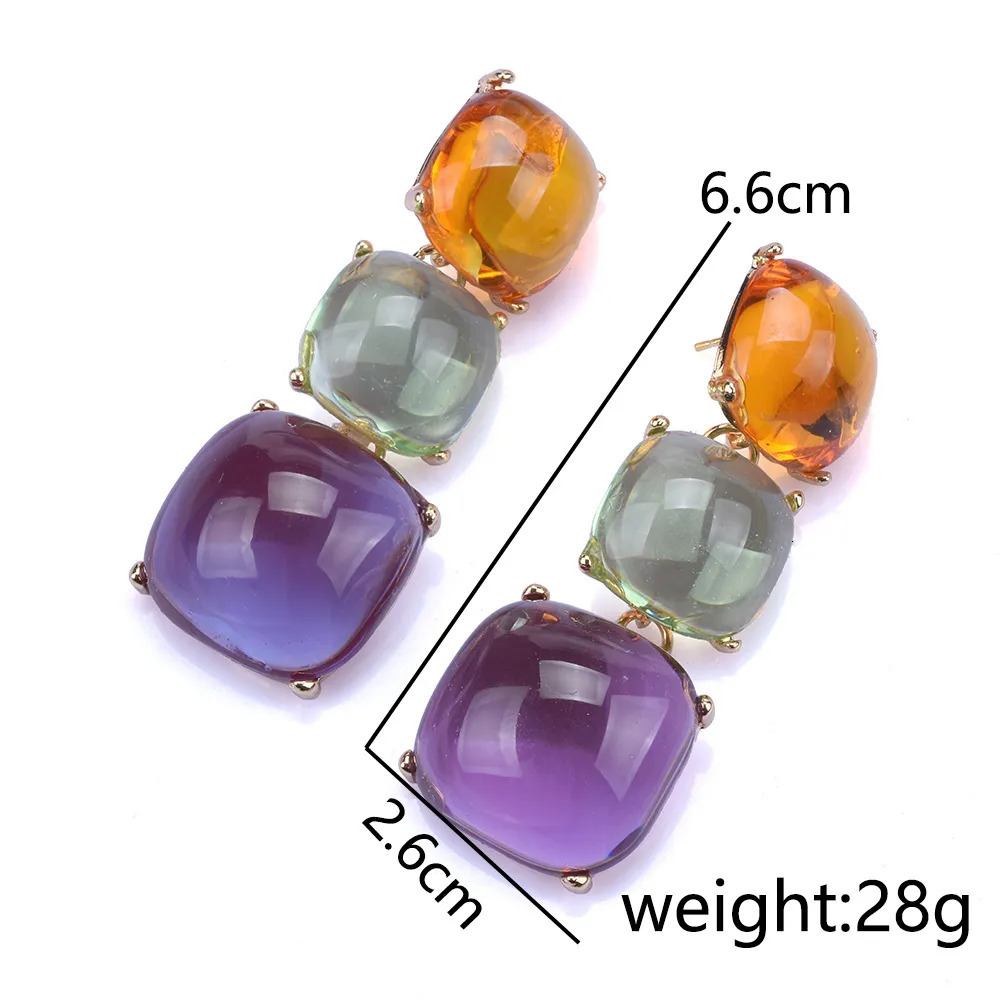 Chokers ZA Multicolor Transparent Resin Choker Necklace Women Indian Statement Gold Plated Metal Large Collar Necklace Jewelry 230927