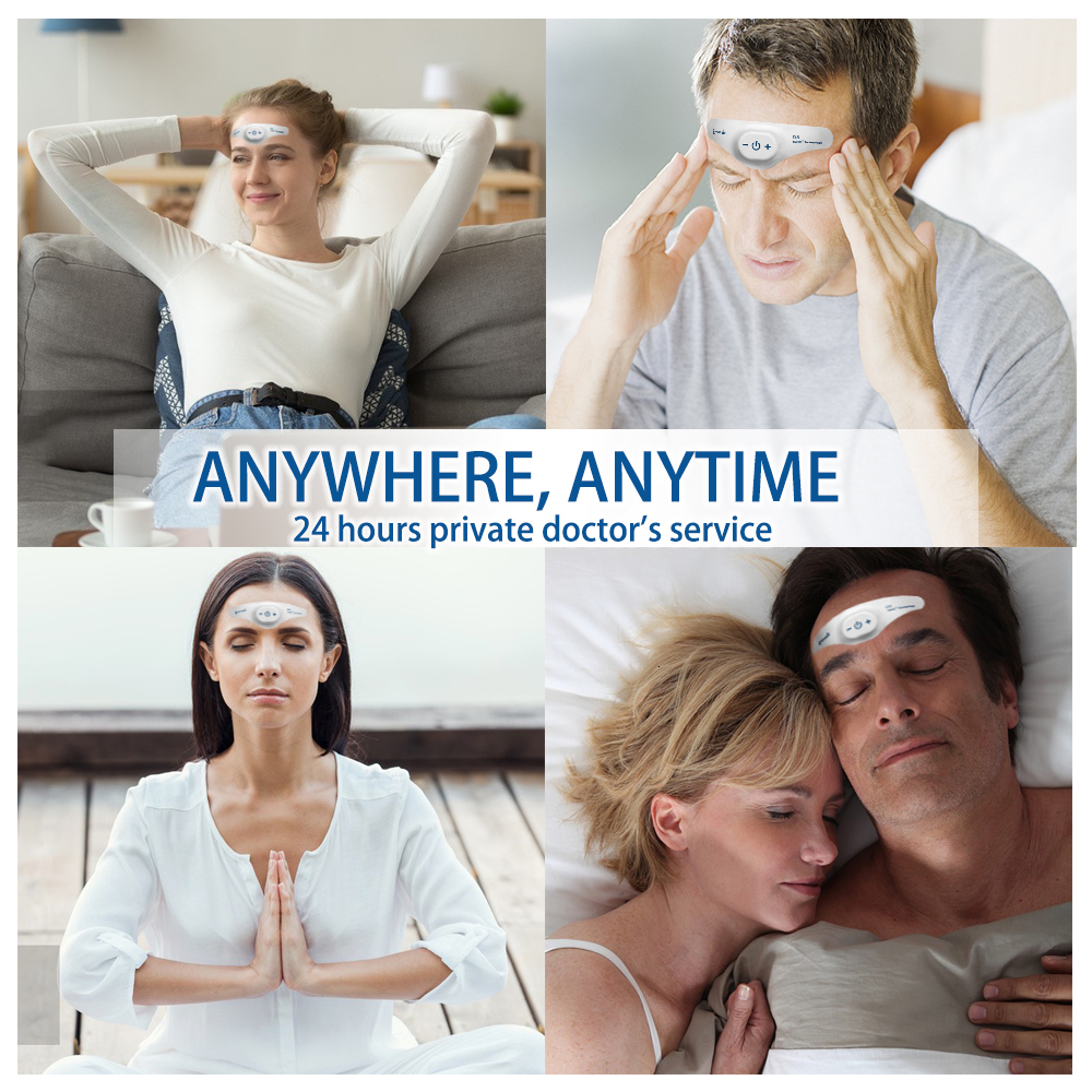 Head Massager Electric Headache Migraine Relief Head Massager TENS Microcurrent Sleep Aid Device Insomnia Sleep Instrument Pressure Relief 230926