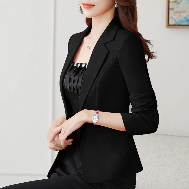 Women's Suits Blazers Suit female spring and autumn style fashion self-cultivation casual ladies Regular Single Breasted Solid color one button 2