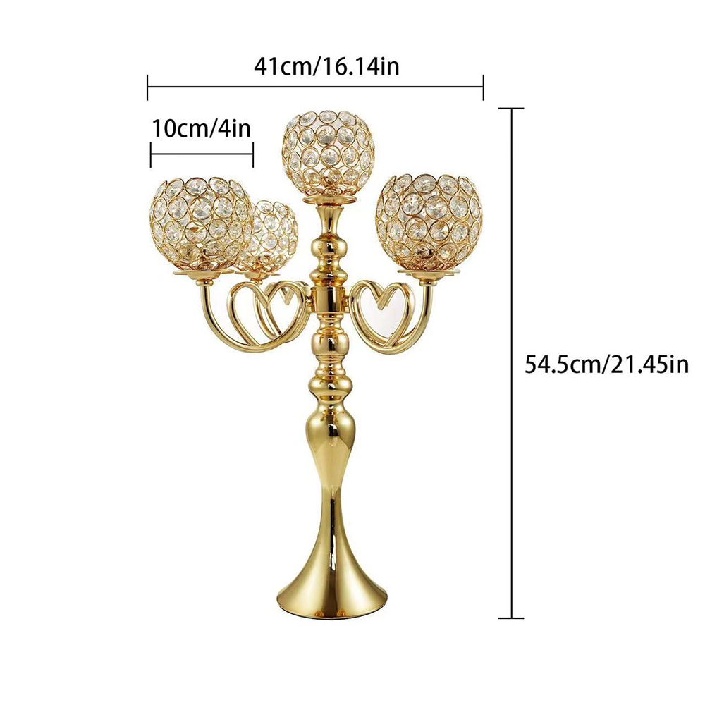 Rose Gold Candle Holders Elegant 54CM Height Tall 5 Arms For Wedding Party Decoration XJ260305