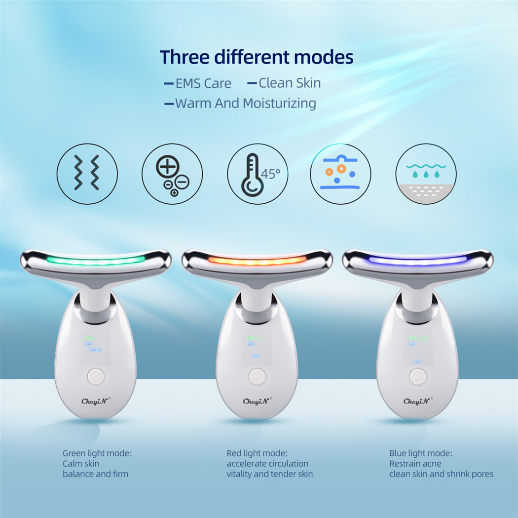 Face Care Devices CkeyiN Neck Face Lifting Machine Face Massager Pon Therapy Eye Massage Tool Vibration Anti Wrinkle Double Chin Remover 230926