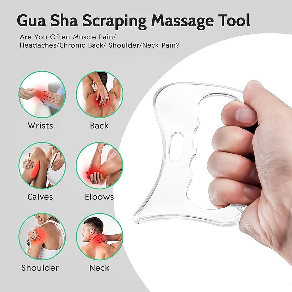 Back Massager Stainless Steel Gua Sha Massager Muscle Scraper Metal Scraping Tool Body Deep Tissue Fascia Face Relaxation Massage Body Shaping 230927